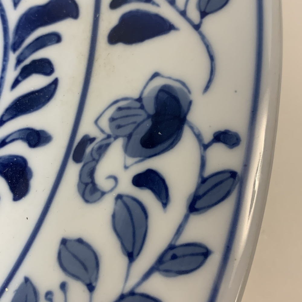 SOLD….CENTRUM CERAMICS (CHINA) LARGE SERVING PLATTER BLUE/WHITE FLORAL (LABEL) - Picture 3 of 7